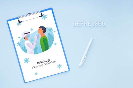 Free Top View Medical Clipboard With Mock-Up Psd