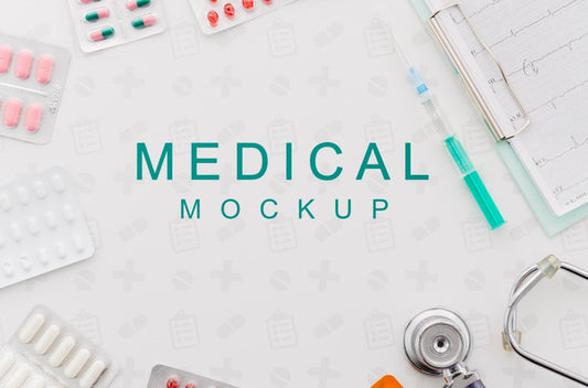 Free Top View Medical Concept With Mock-Up Psd