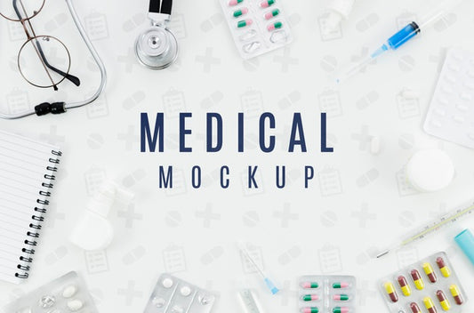Free Top View Medical Concept With Mock-Up Psd