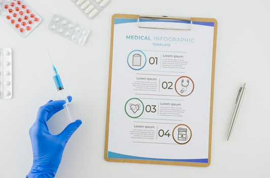 Free Top View Medical Infographic With Mock-Up Psd