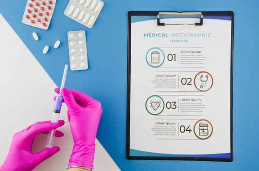 Free Top View Medical Infographic With Mock-Up Psd
