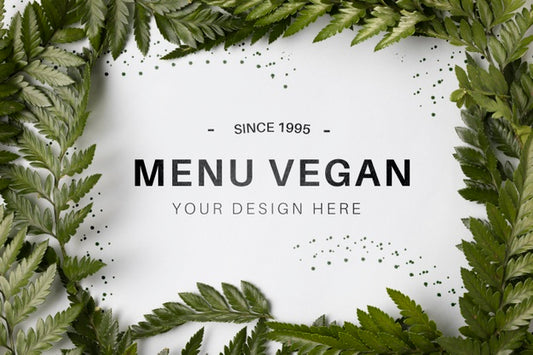 Free Top View Menu Vegan Concept With Mock-Up Psd
