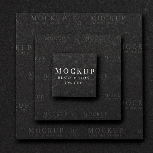 Free Top View Mock-Up Black Friday Squared Layered Shapes Psd