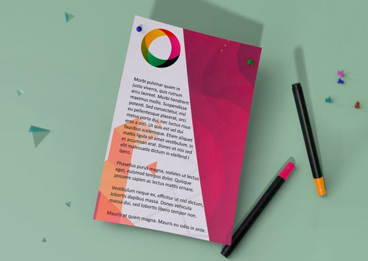 Free Top View Mock-Up Identity Business Paper And Pencils Psd