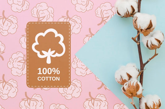 Free Top View Natural Cotton With Mock-Up Psd