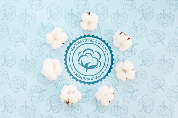 Free Top View Natural Cotton With Mock-Up Psd
