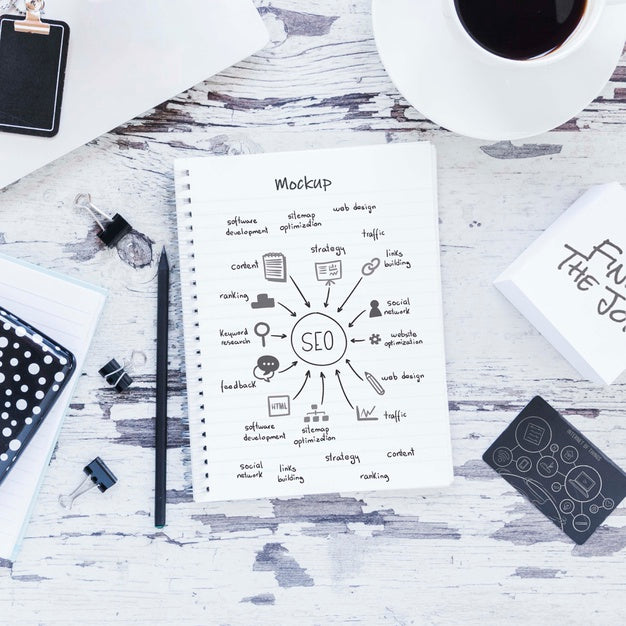 Free Top View Notepad With Mock-Up Concept Psd – CreativeBooster