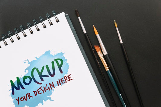 Free Top View Of Art Concept Mock-Up Psd