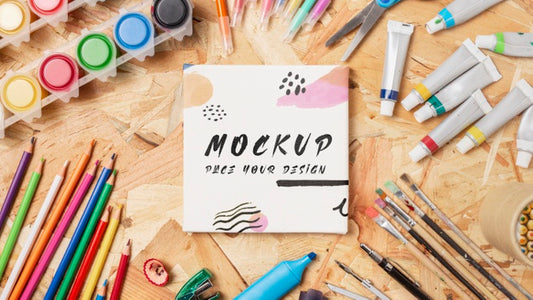 Free Top View Of Artistic Concept Mock-Up Psd