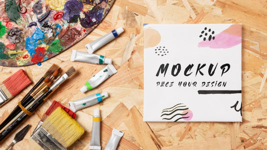 Free Top View Of Artistic Concept Mock-Up Psd