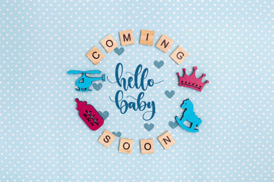 Free Top View Of Baby Shower Decorations Psd