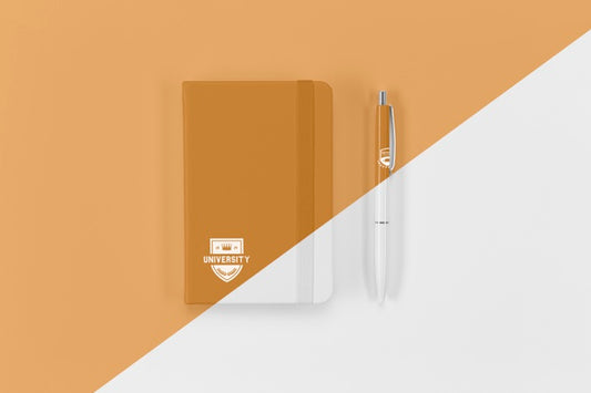 Free Top View Of Back To School Notebook And Pen Psd