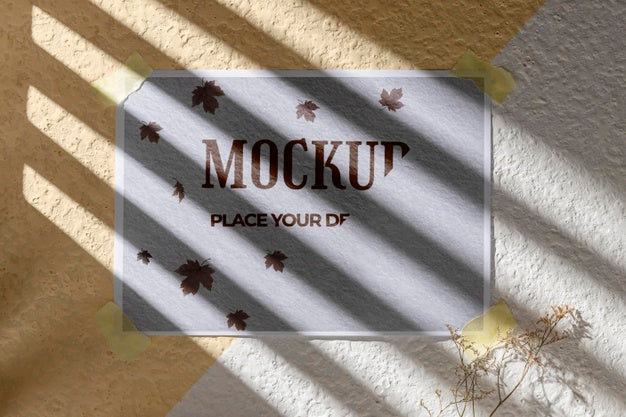 Free Top View Of Beautiful Autumn Moodboard Mock-Up Psd