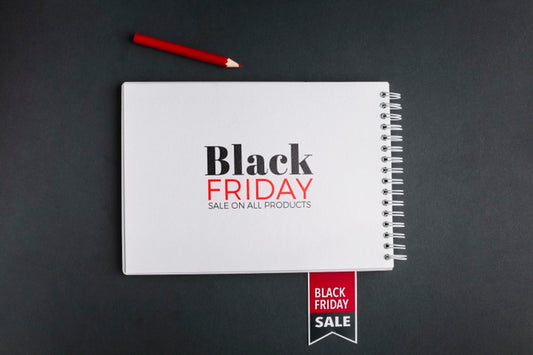 Free Top View Of Black Friday Concept Mock-Up On Black Background Psd
