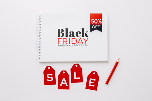 Free Top View Of Black Friday Concept Mock-Up Psd