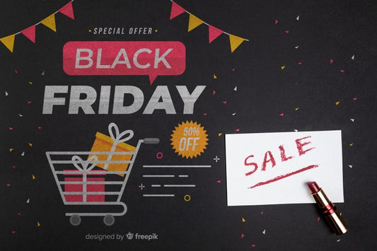 Free Top View Of Black Friday Mock-Up Psd