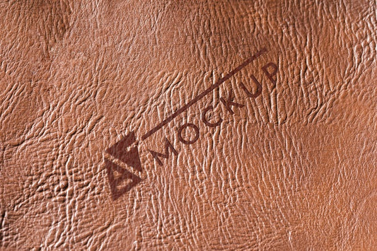 Free Top View Of Brown Leather Surface Mock-Up Psd