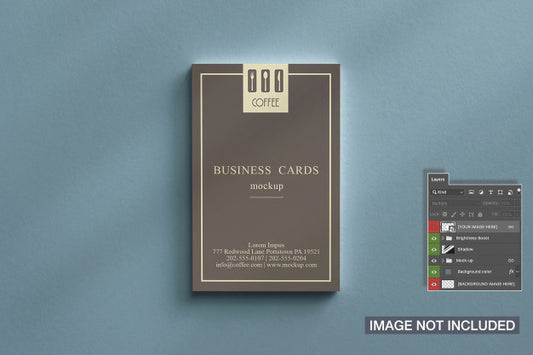 Free Top View Of Business Card Stack Mockup Psd