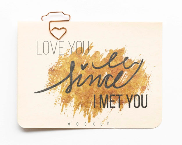 Free Top View Of Card With Love Message Psd