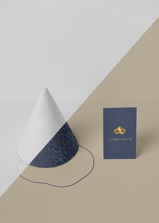 Free Top View Of Carnival Invitation With Cone Psd