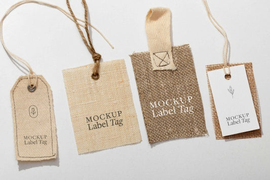 Free Top View Of Clothing Label Mock-Up Psd