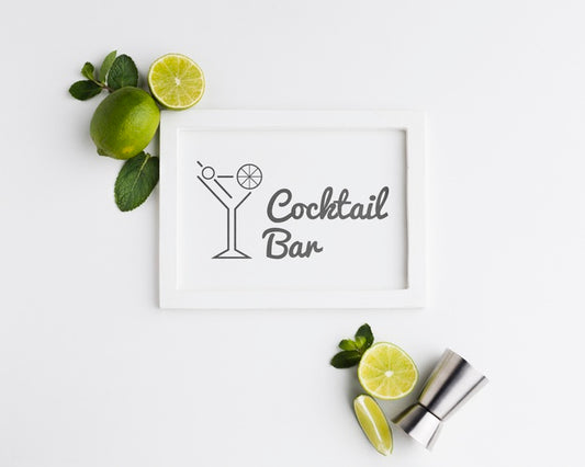 Free Top View Of Cocktail Concept Mock-Up Psd