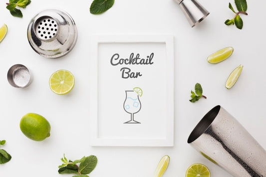Free Top View Of Cocktail Mock-Up Concept Psd