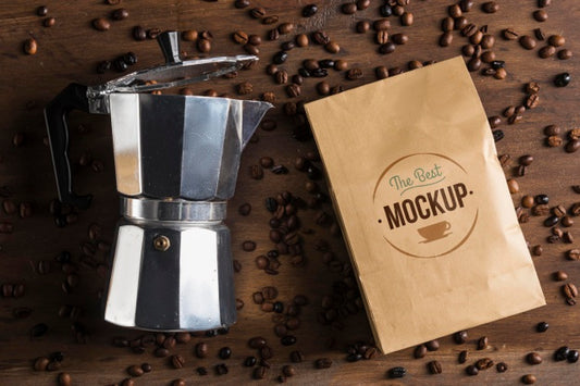 Free Top View Of Coffee Concept Mock-Up Psd