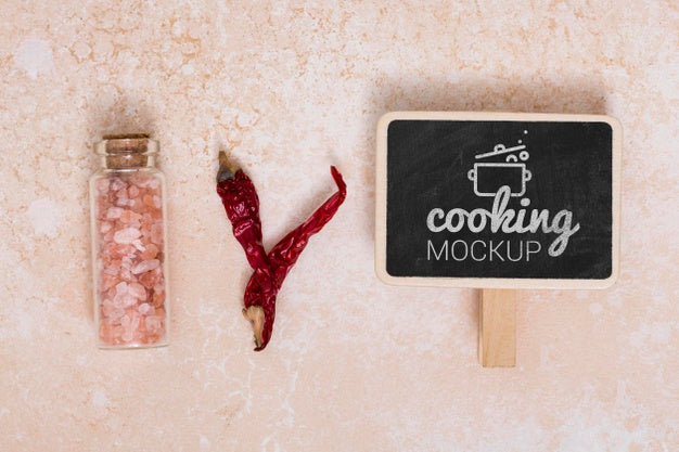 Free Top View Of Cooking At Home Concept Mock-Up Psd
