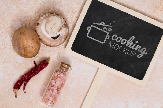 Free Top View Of Cooking At Home Concept Mock-Up Psd