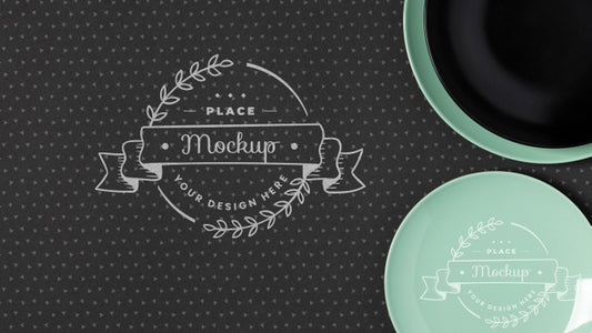 Free Top View Of Crockery Concept Mock-Up Psd