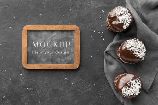 Free Top View Of Delicious Bakery Concept Mock-Up Psd
