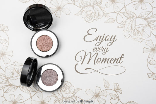 Free Top View Of Eye Shadow Mock-Up Psd