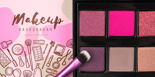 Free Top View Of Eye Shadow Palette Mock-Up Psd