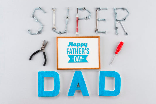 Free Top View Of Father'S Day Concept Psd
