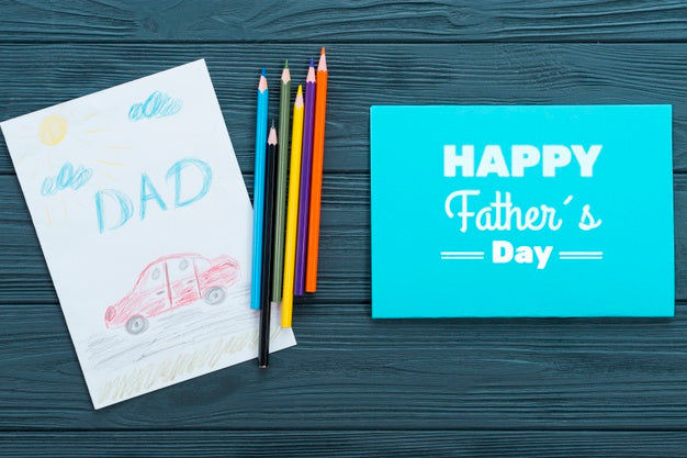 Free Top View Of Father'S Day Concept Psd