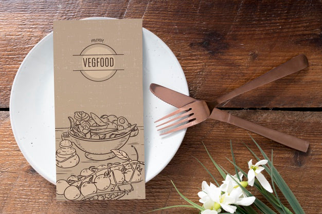 Free Top View Of Food Menu Concept Mock-Up Psd