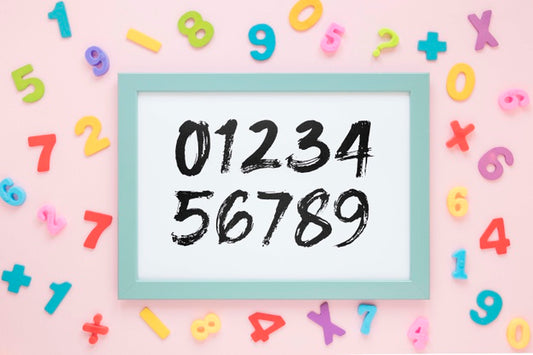 Free Top View Of Frame With Numbers Psd