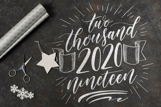 Free Top View Of Happy New Year Concept Psd