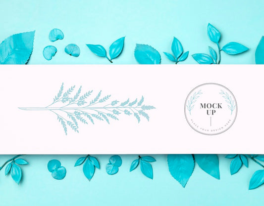 Free Top View Of Leaves Mock-Up Psd