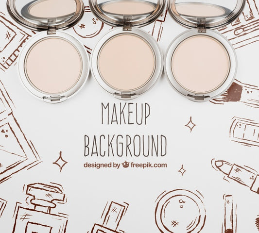 Free Top View Of Make-Up Palette Mock-Up Psd