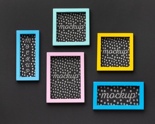 Free Top View Of Multiple Mock-Up Frames Psd