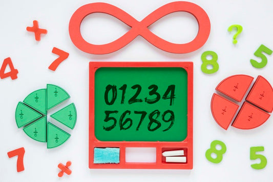 Free Top View Of Numbers With Shapes And Infinity Psd