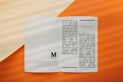 Free Top View Of Opened Editorial Magazine Mockup Psd