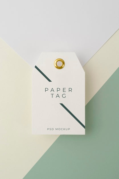 Free Top View Of Paper Tag Mock-Up Psd