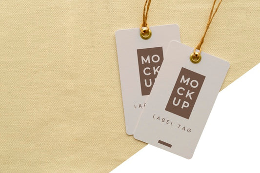 Free Top View Of Paper Tags Mock-Up Psd