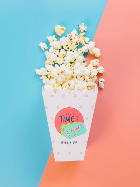 Free Top View Of Popcorn Cup Psd