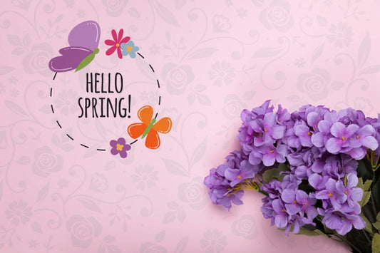 Free Top View Of Purple Spring Phlox Psd
