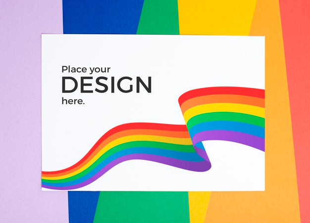 Free Top View Of Rainbow Colors On Paper Psd