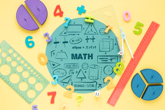 Free Top View Of Shapes And Rulers For Mathematics Psd